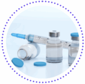 The treatment phase of this study involves an injection to the pain are as illustrated here with a syringe.